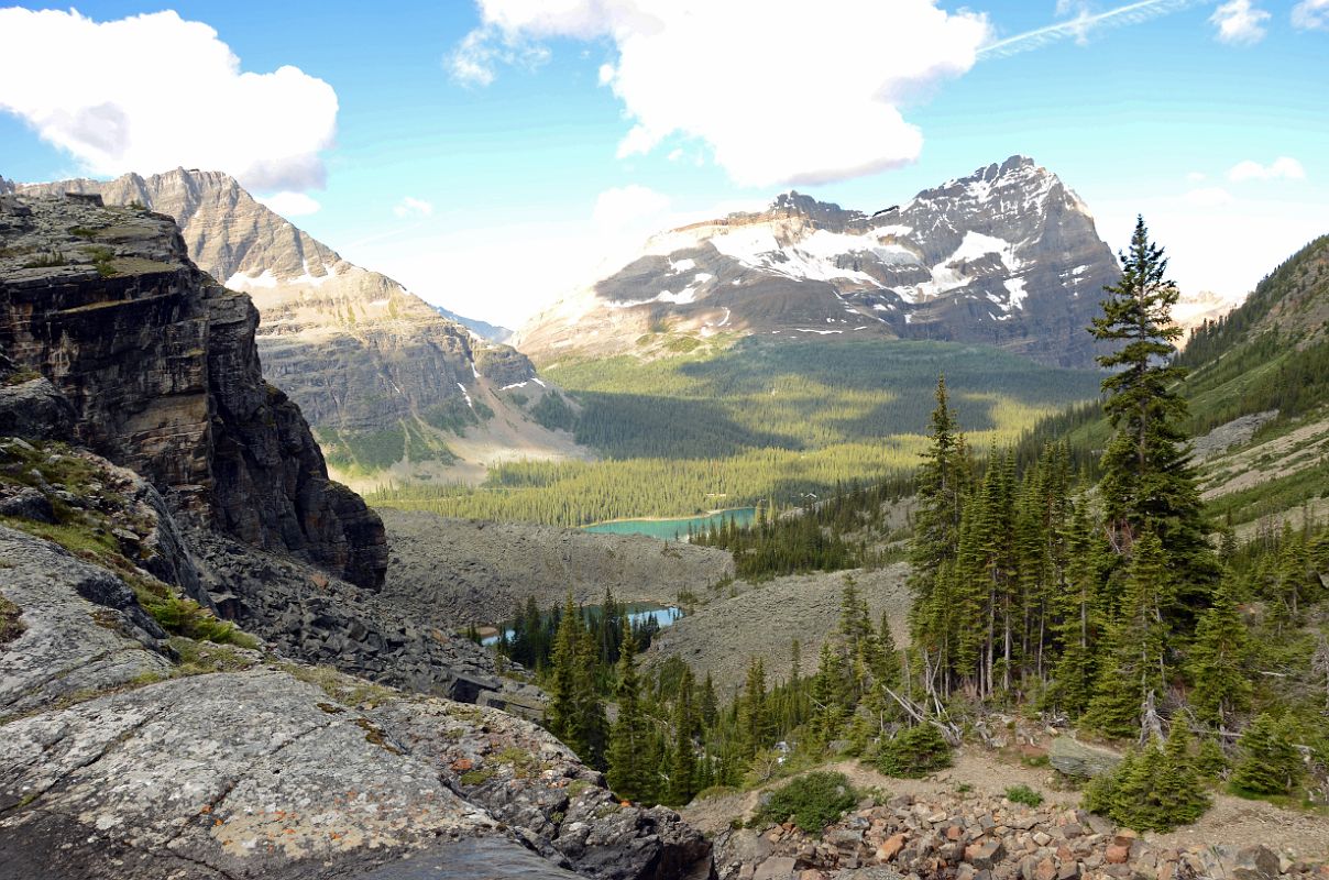 19 Looking Down at Yukness Lake and Lake O-Hara, Across At Schaffer Peak and Odaray Mountain From Edge Of Lake Victoria On Lake Oesa Trail At Lake O-Hara Morning